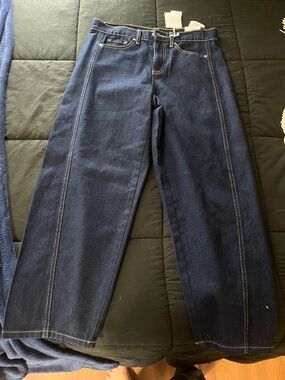 Dark Blue Women's Straight-Leg Jeans